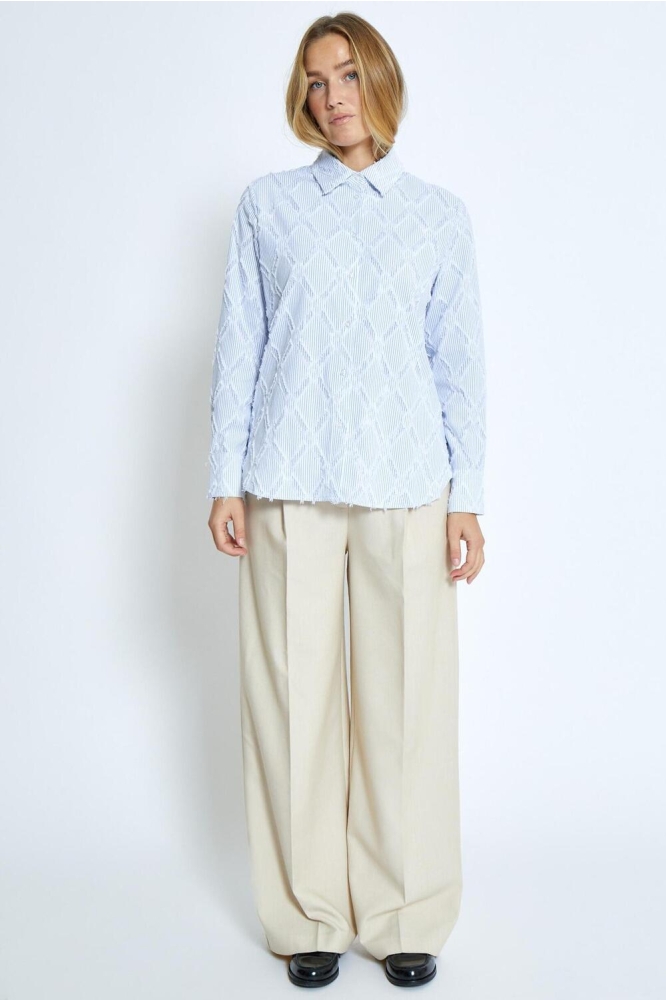 ASTRA OVERSIZE SHIRT MI6529 1048S ICE BLUE STRIPE